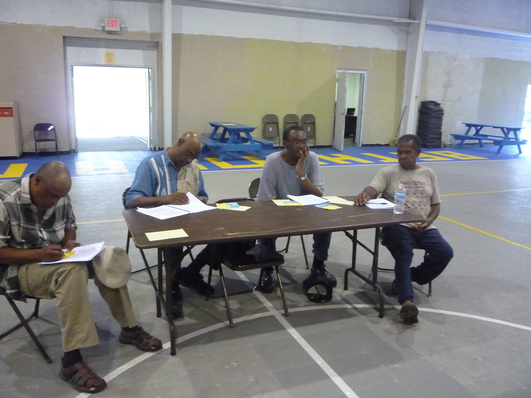 Men at a meeting